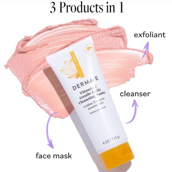 DERMA E Vitamin C 3 in 1 Gentle Daily Cleansing Paste NWT - Picture 7 of 8